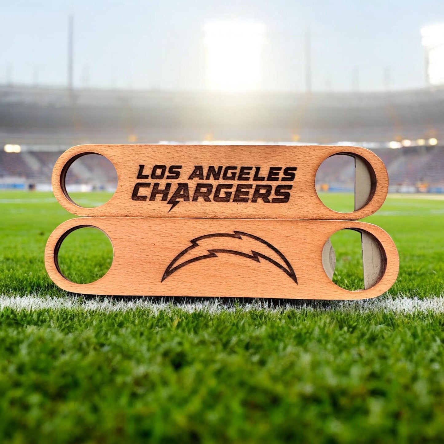 Chargers Bottle Opener. Laser Engraved