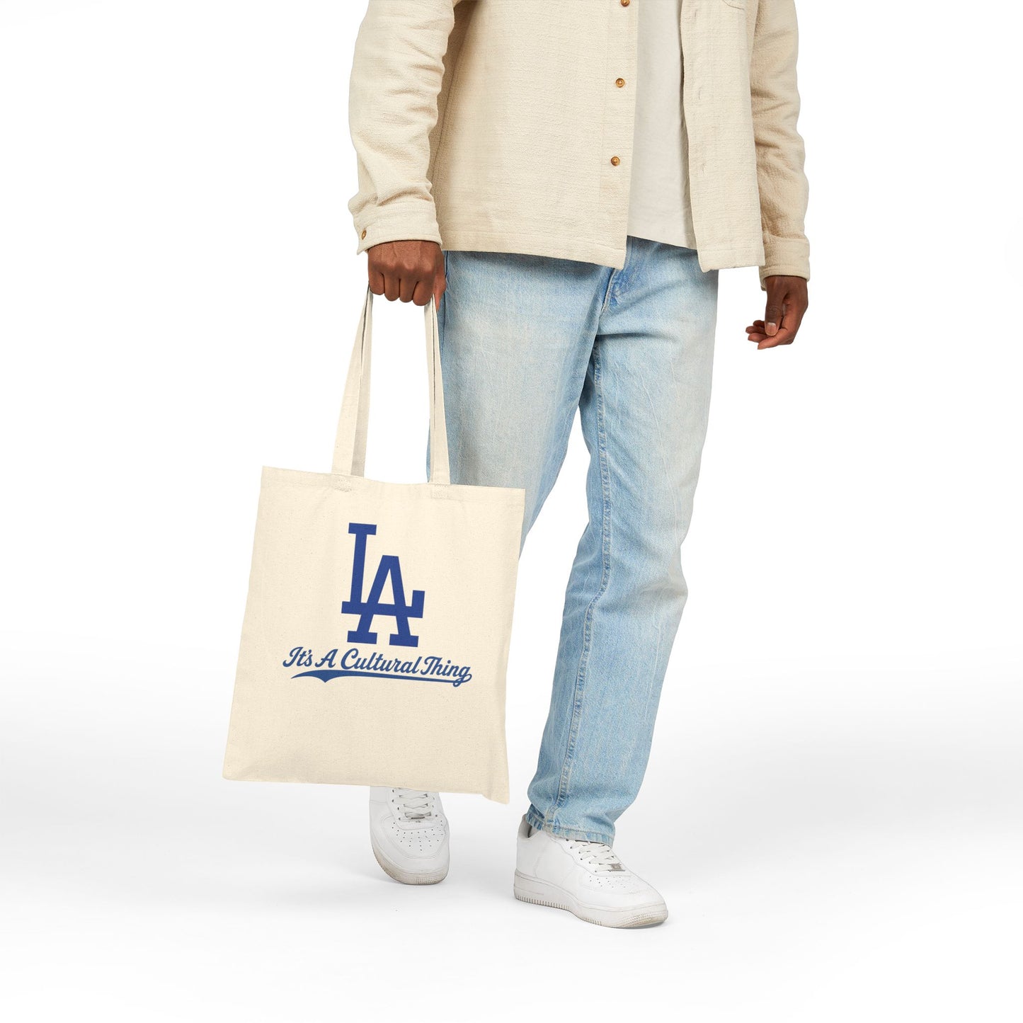 It's A Cultural Thing Canvas Tote Bag - Blue Logo