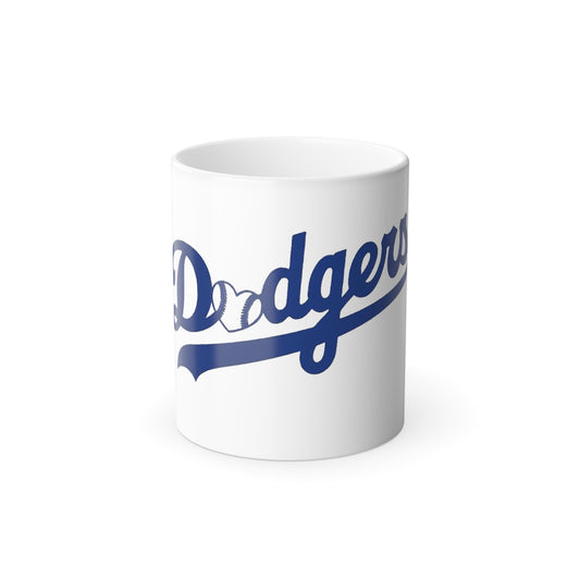 11 oz Color-Changing Ceramic Mug – Blue Script