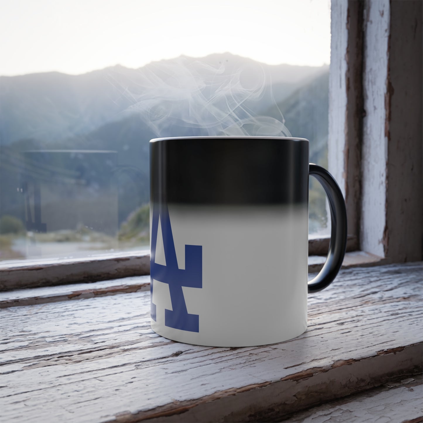 11 oz Color-Changing Mug – Blue Letter Monogram