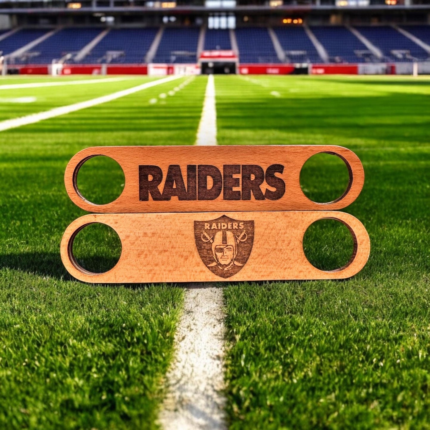 Raiders Bottle Opener. Laser Engraved