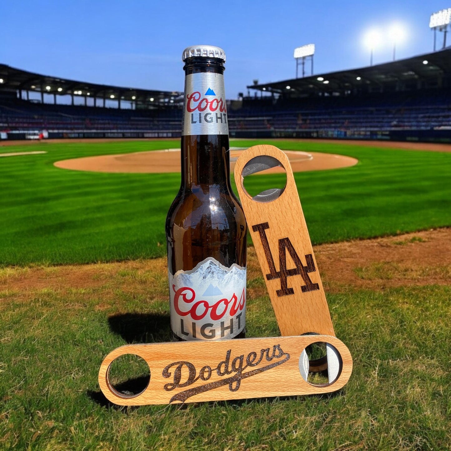 L.A Dodgers Bottle Opener. Laser Engraved
