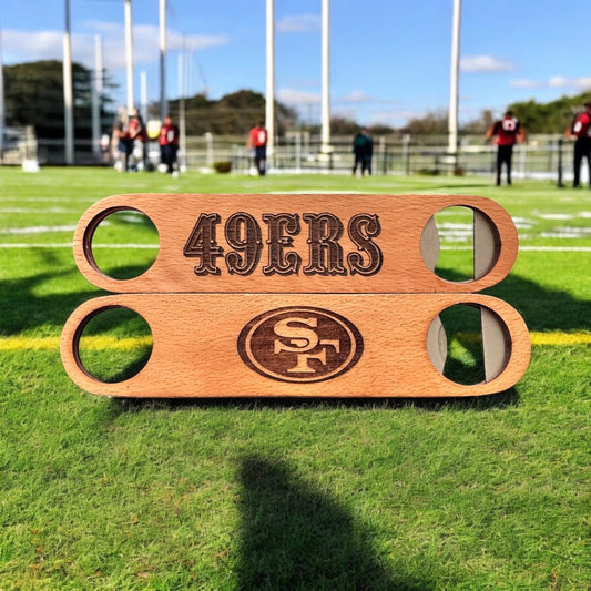 49ers Bottle Opener. Laser Engraved